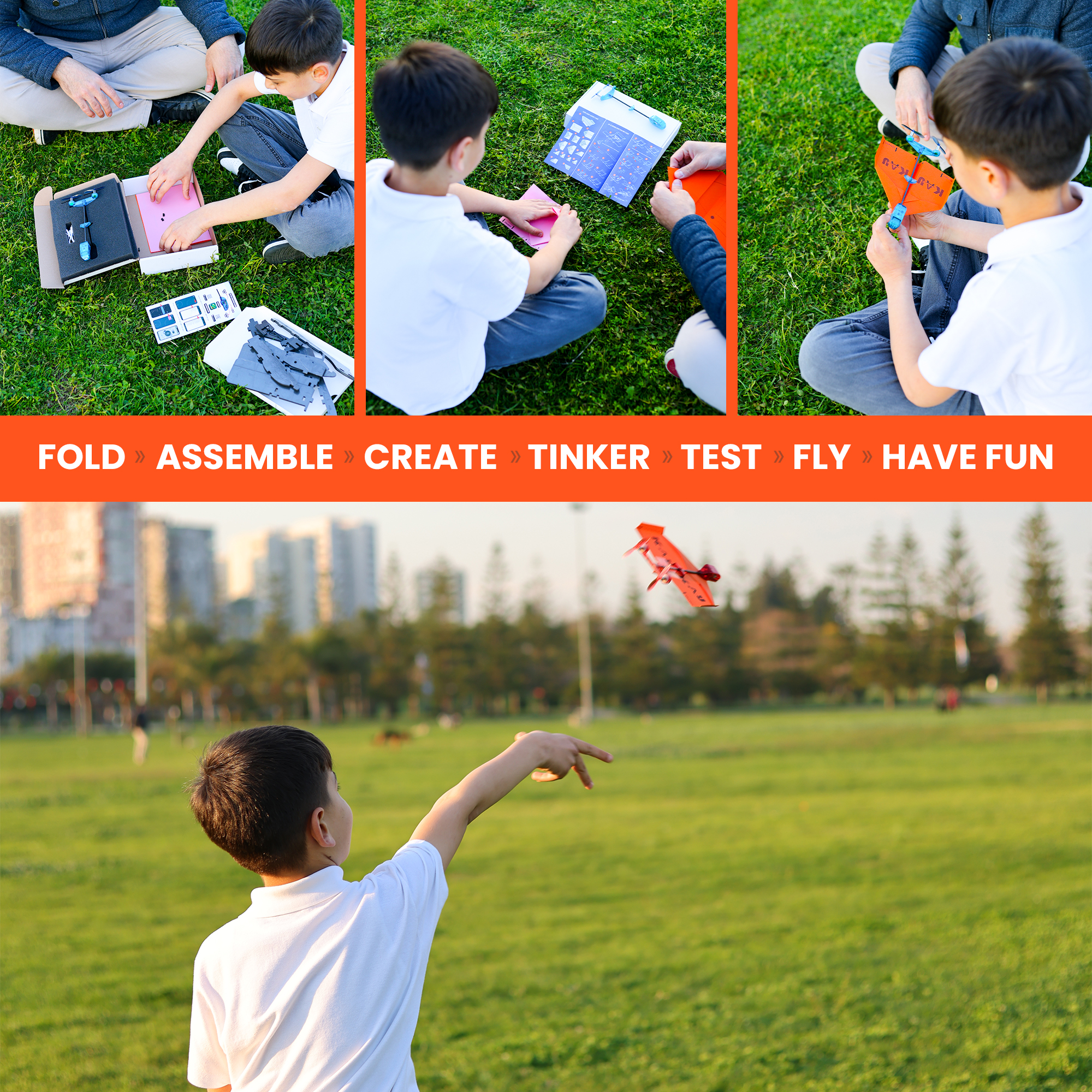 KAU Smartphone RC Control Paper Airplane Kit with 1 Pc Foam & 3 Pc
